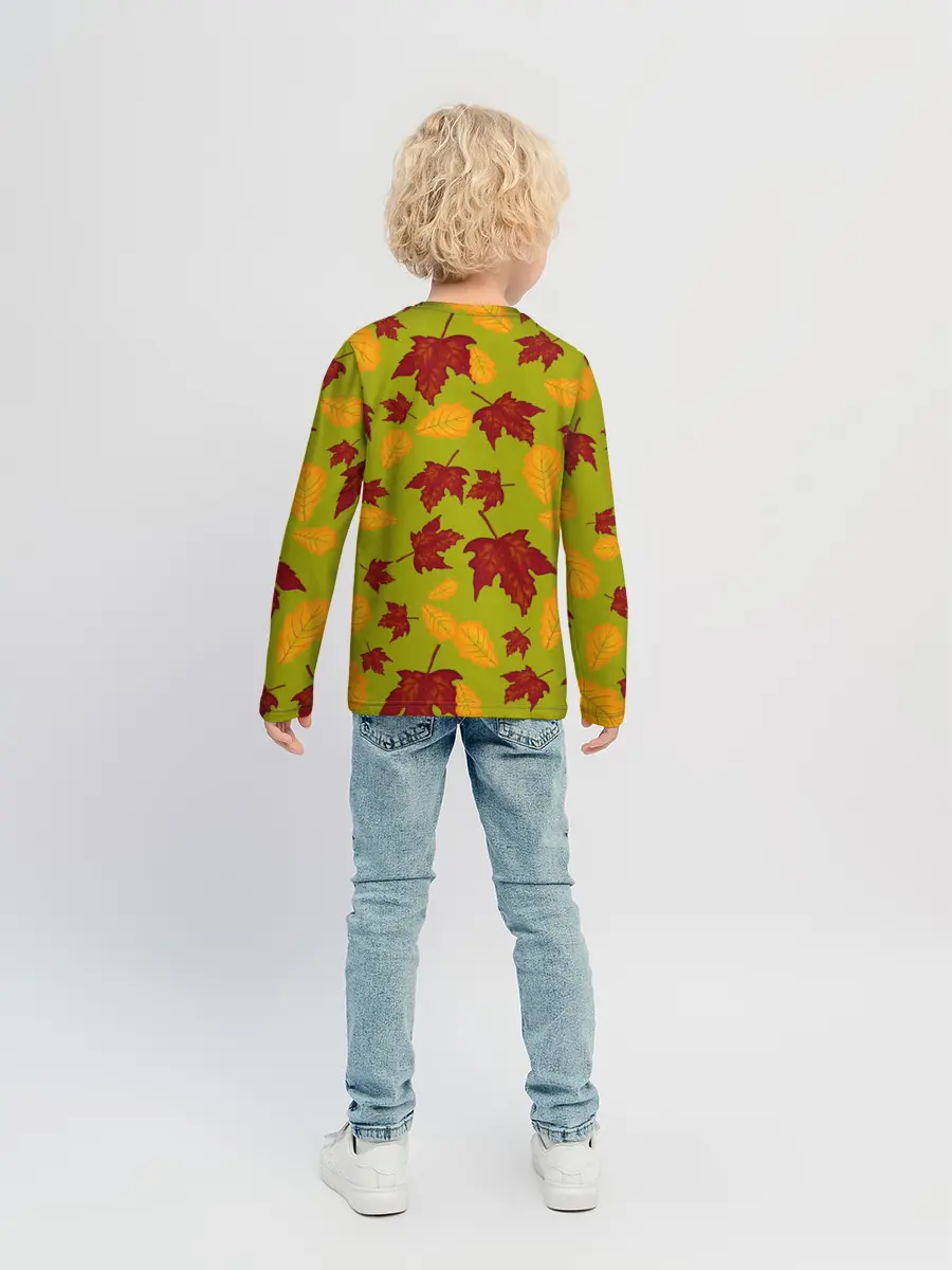 Детский лонгслив / осенние листья клён и дуб