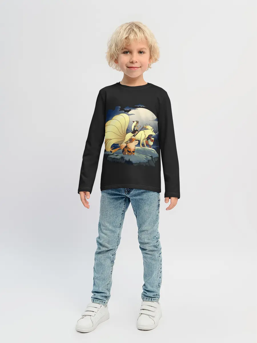 Детский лонгслив / Принцесса Мононоке х Покемоны