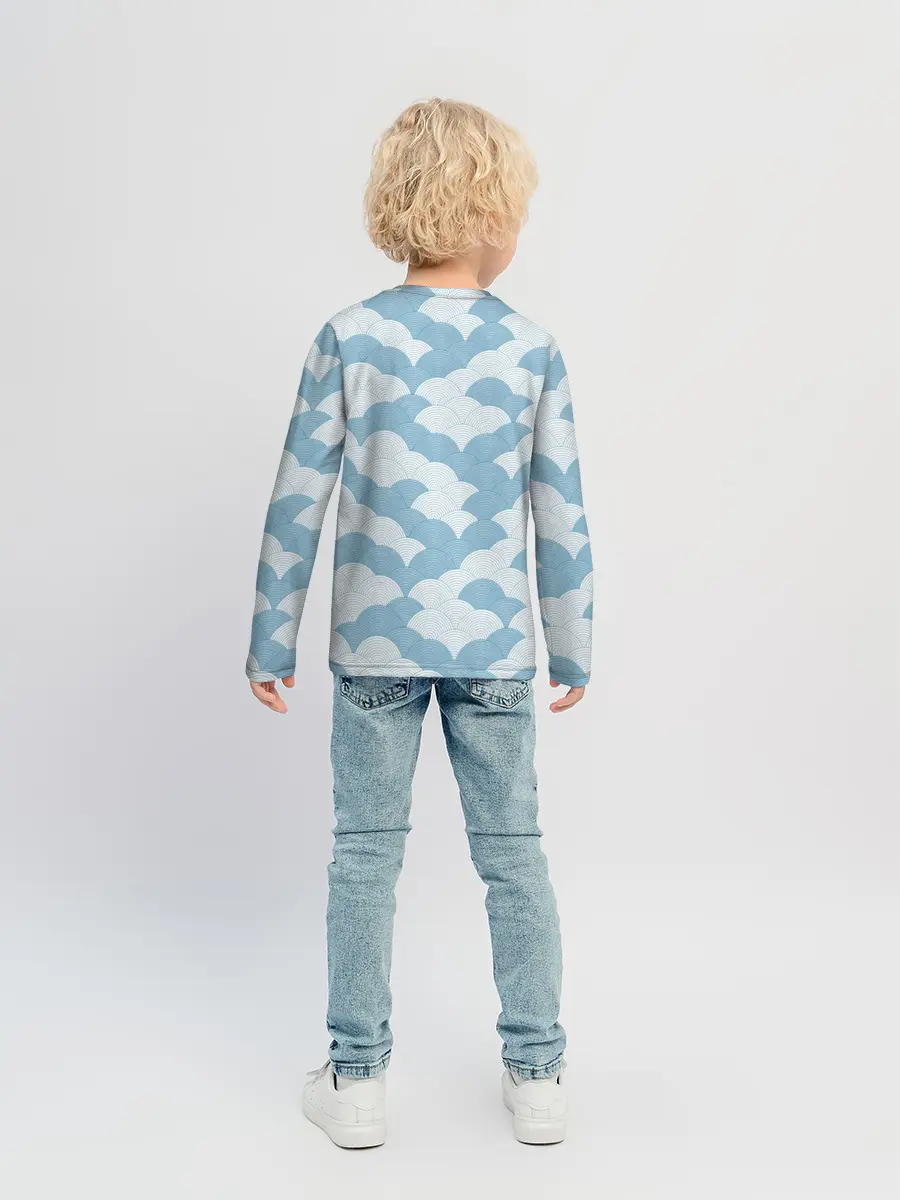 Детский лонгслив / Абстрактные волны
