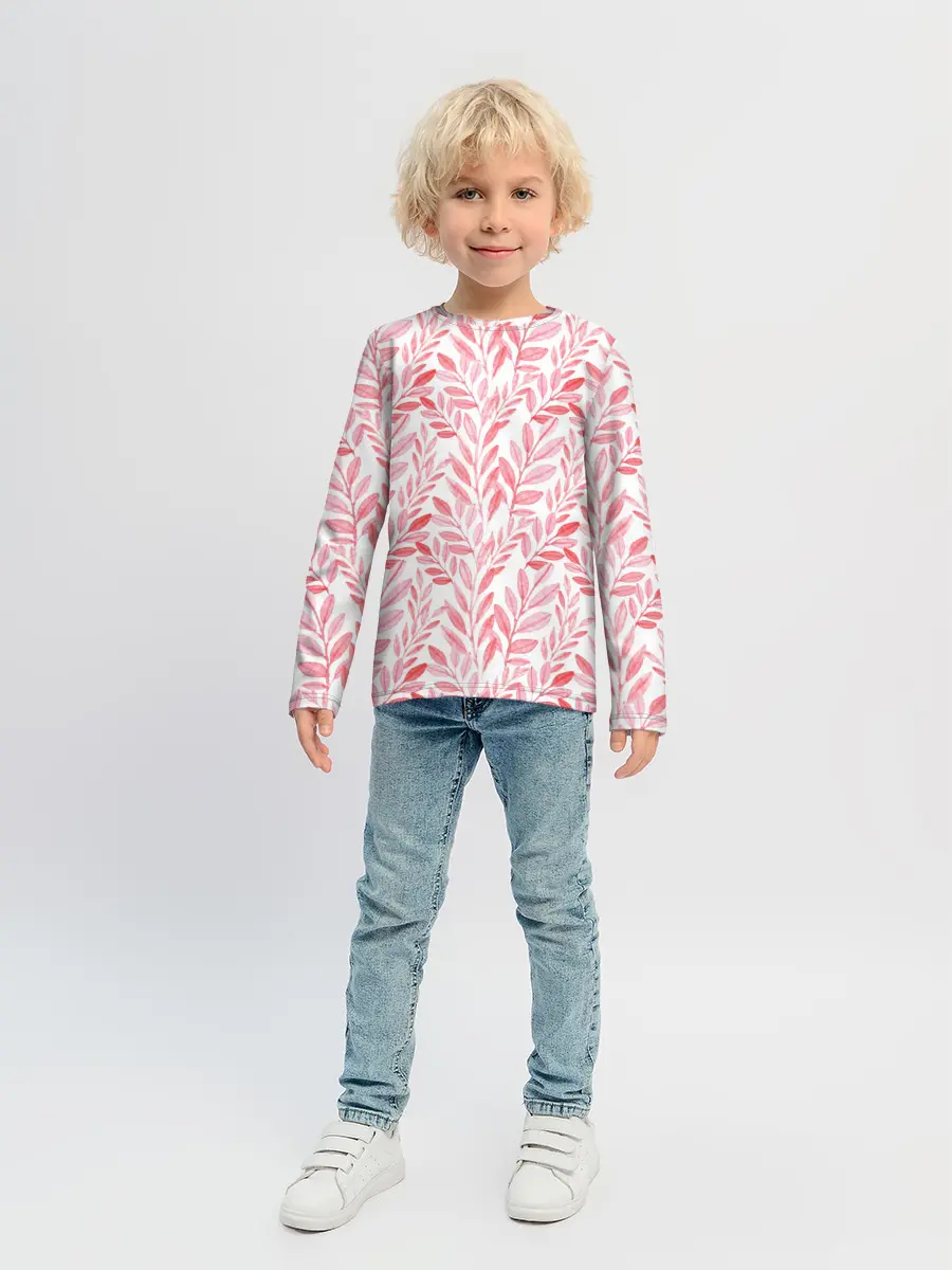 Детский лонгслив / Пастельные растения