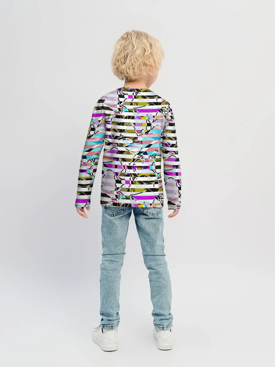 Детский лонгслив / Полосатый абстрактный узор