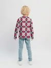 Детский лонгслив / Красно-синий плед -клетка