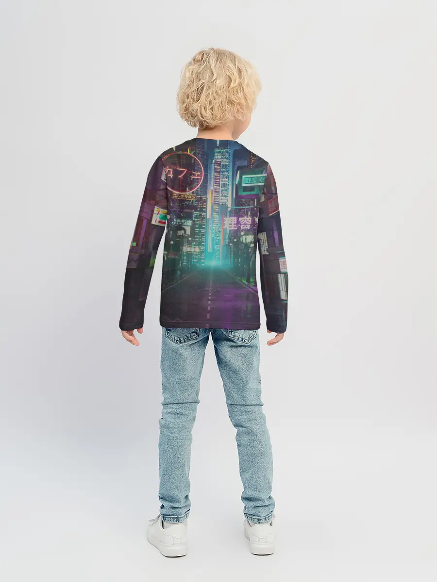 Детский лонгслив / Neon Tokyo