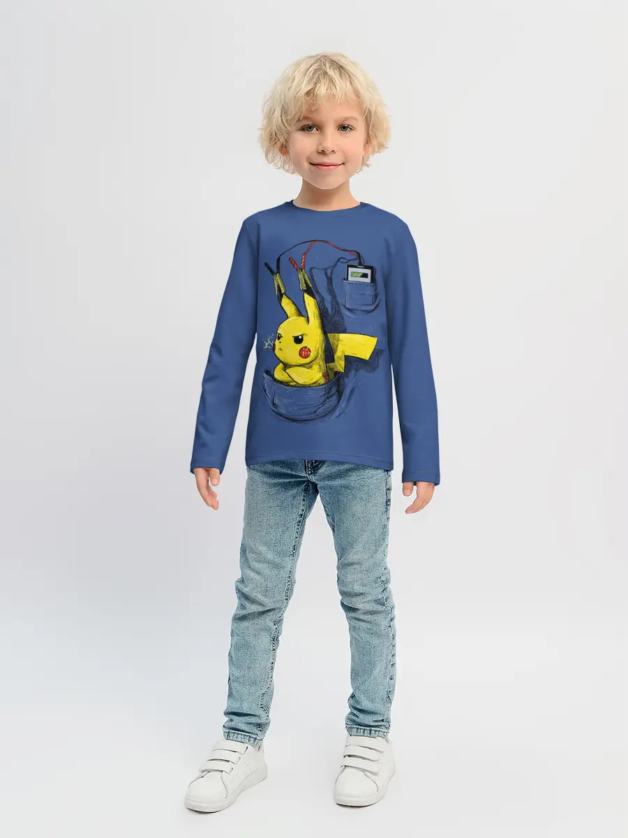Детский лонгслив / Пикачу - зарядка