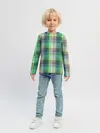 Детский лонгслив / Зеленый клетчатый узор