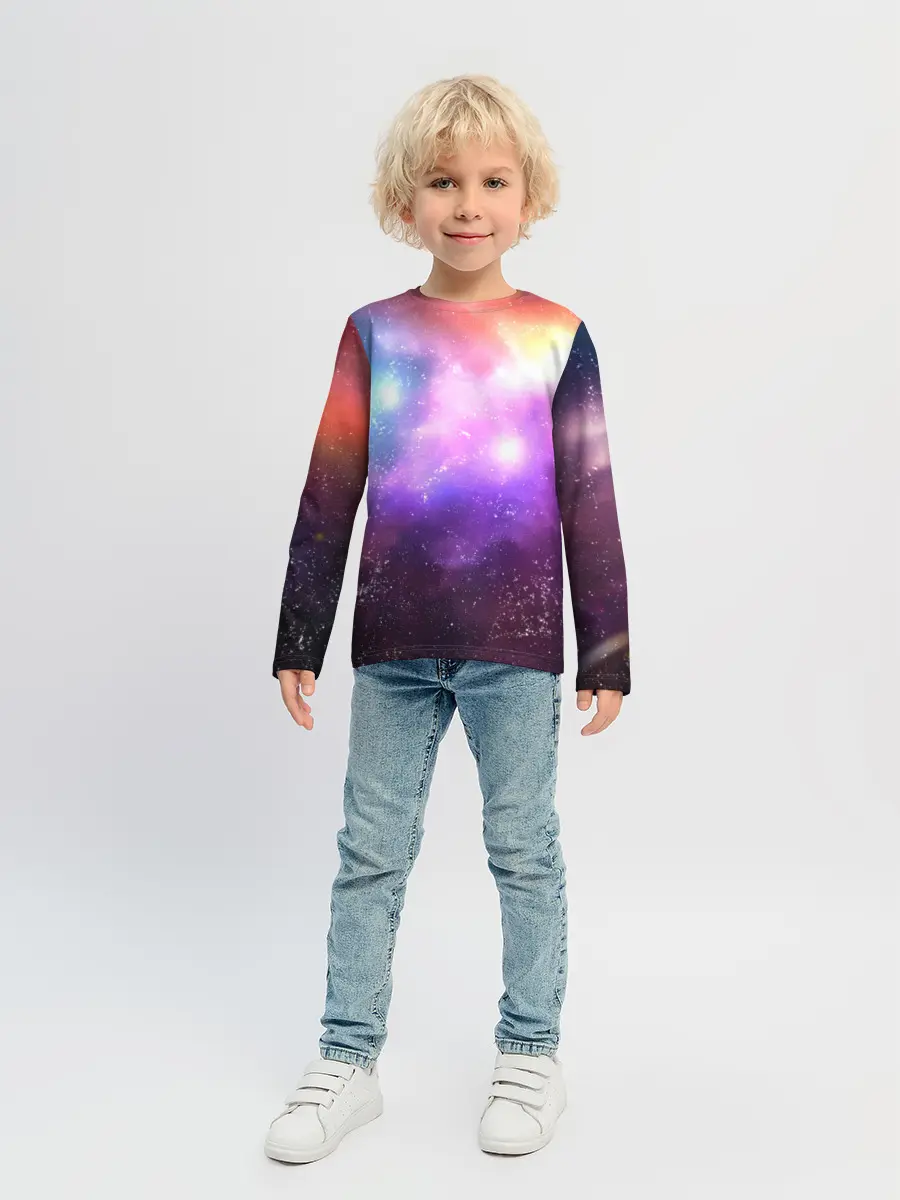 Детский лонгслив / Космос, сияние и звезды