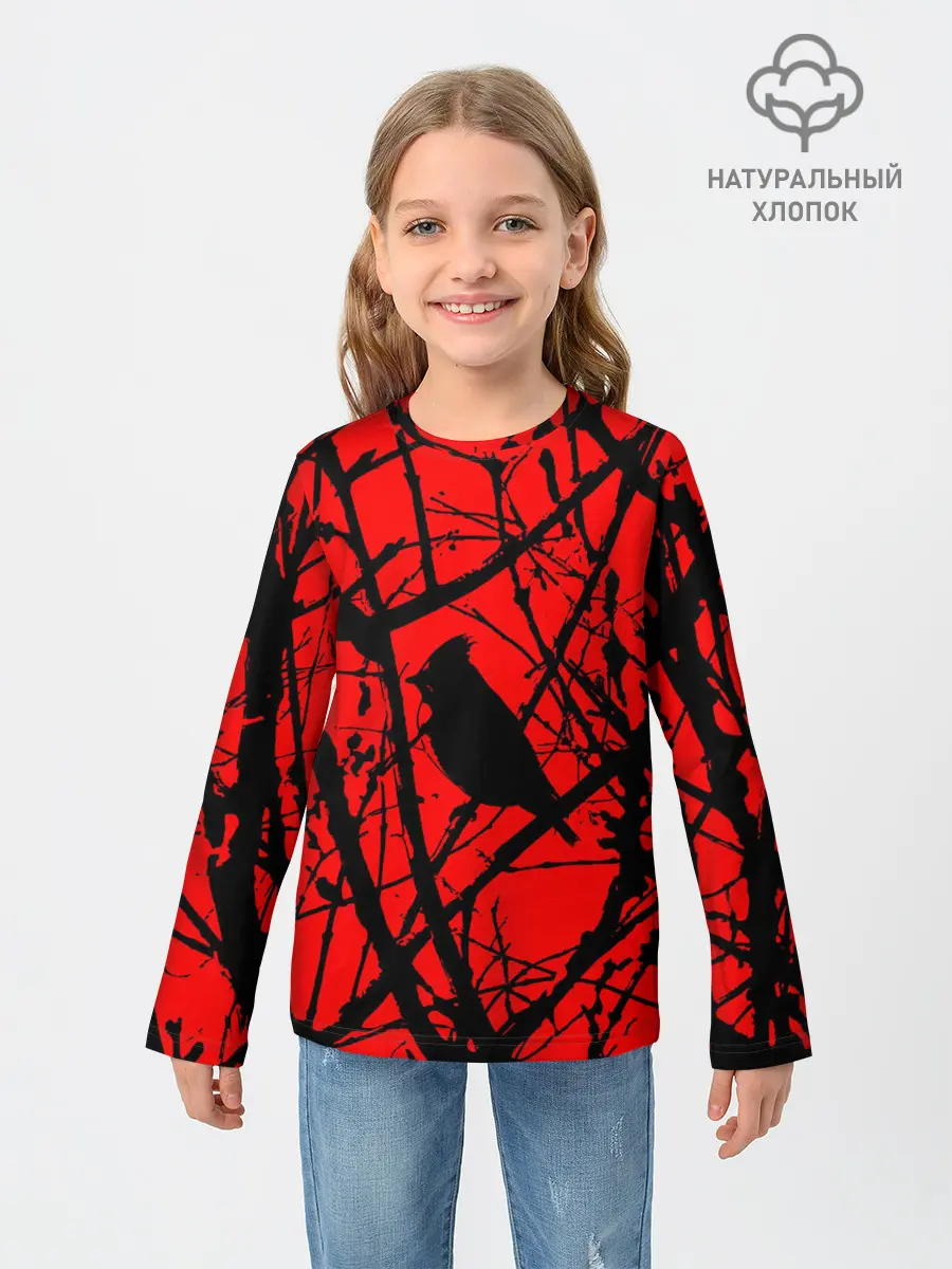 Детский лонгслив / Хоррор Мрачный лес