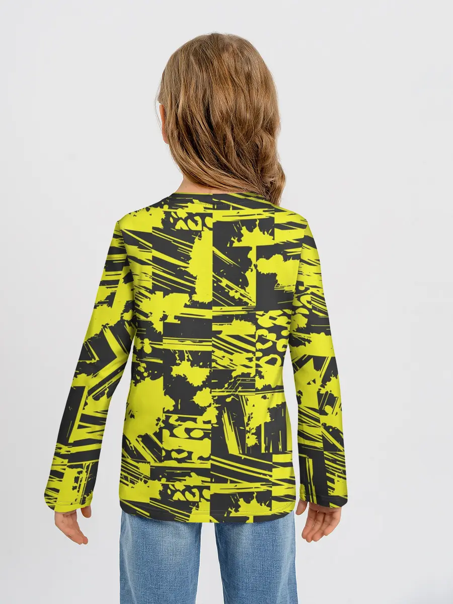 Детский лонгслив / Желтая текстура