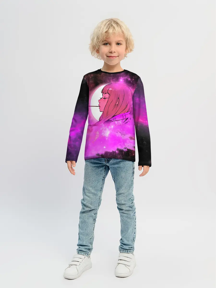 Детский лонгслив / Аниме Девушка | Розовый Космос