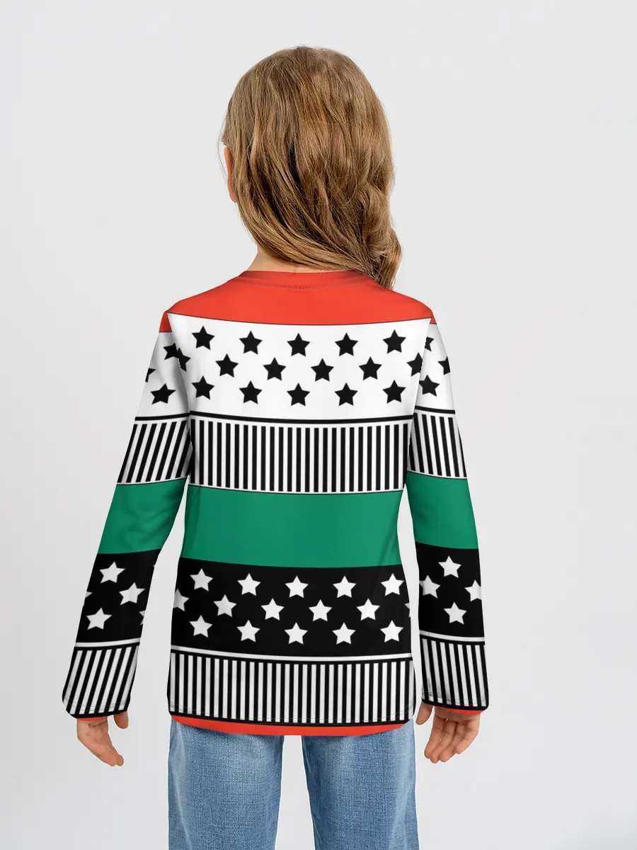 Детский лонгслив / Полосатый звездный узор