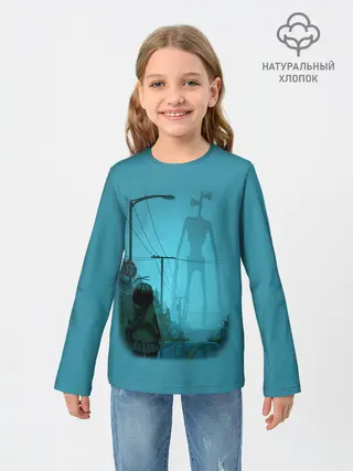 Детский лонгслив / СИРЕНОГОЛОВЫЙ И ДЕВОЧКА