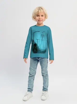 Детский лонгслив / СИРЕНОГОЛОВЫЙ И ДЕВОЧКА