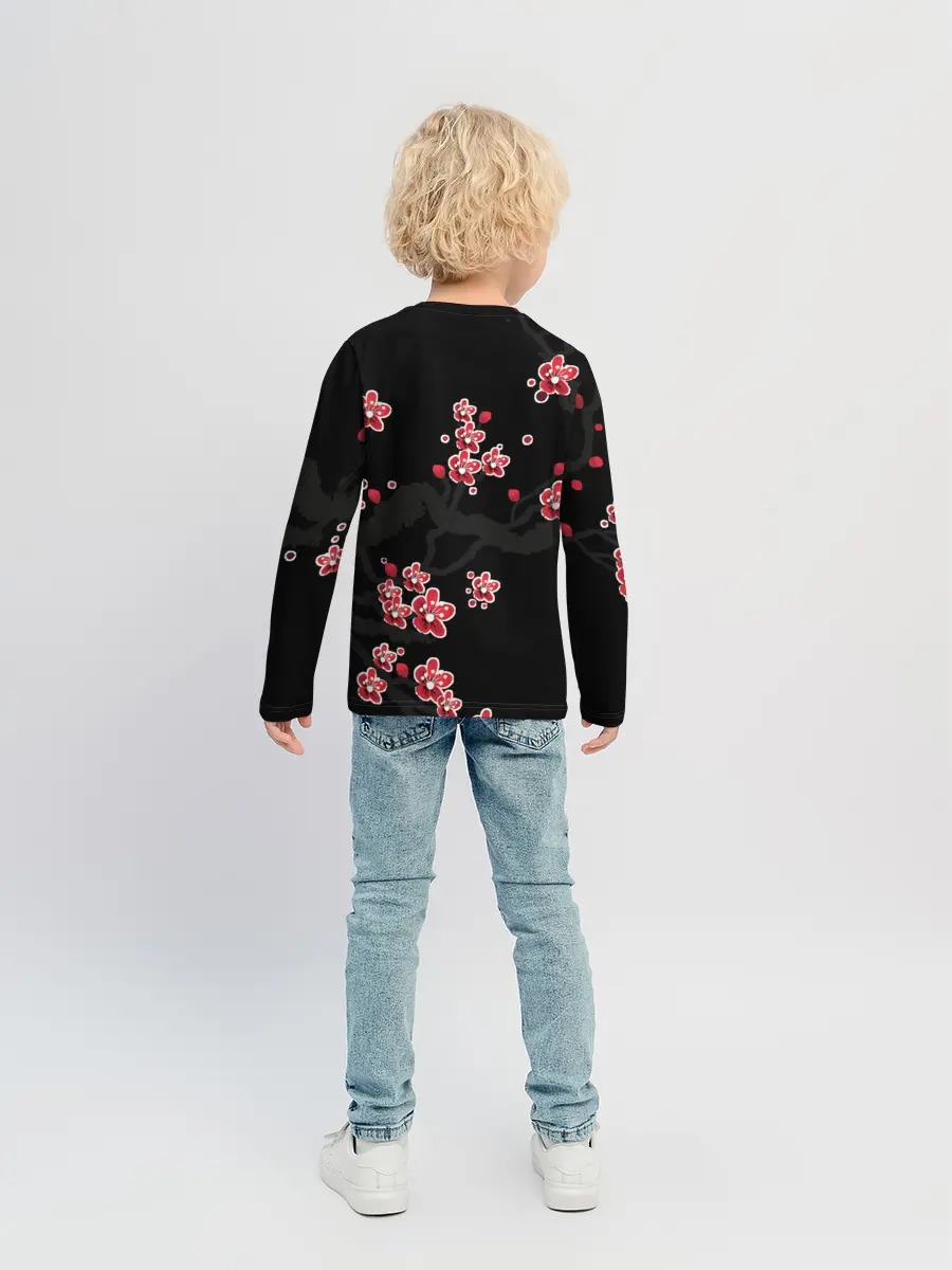 Детский лонгслив / САКУРА ЦВЕТЁТ И БЛАГАУХАЕТ