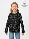 Детский лонгслив / Черно-белый геометрический