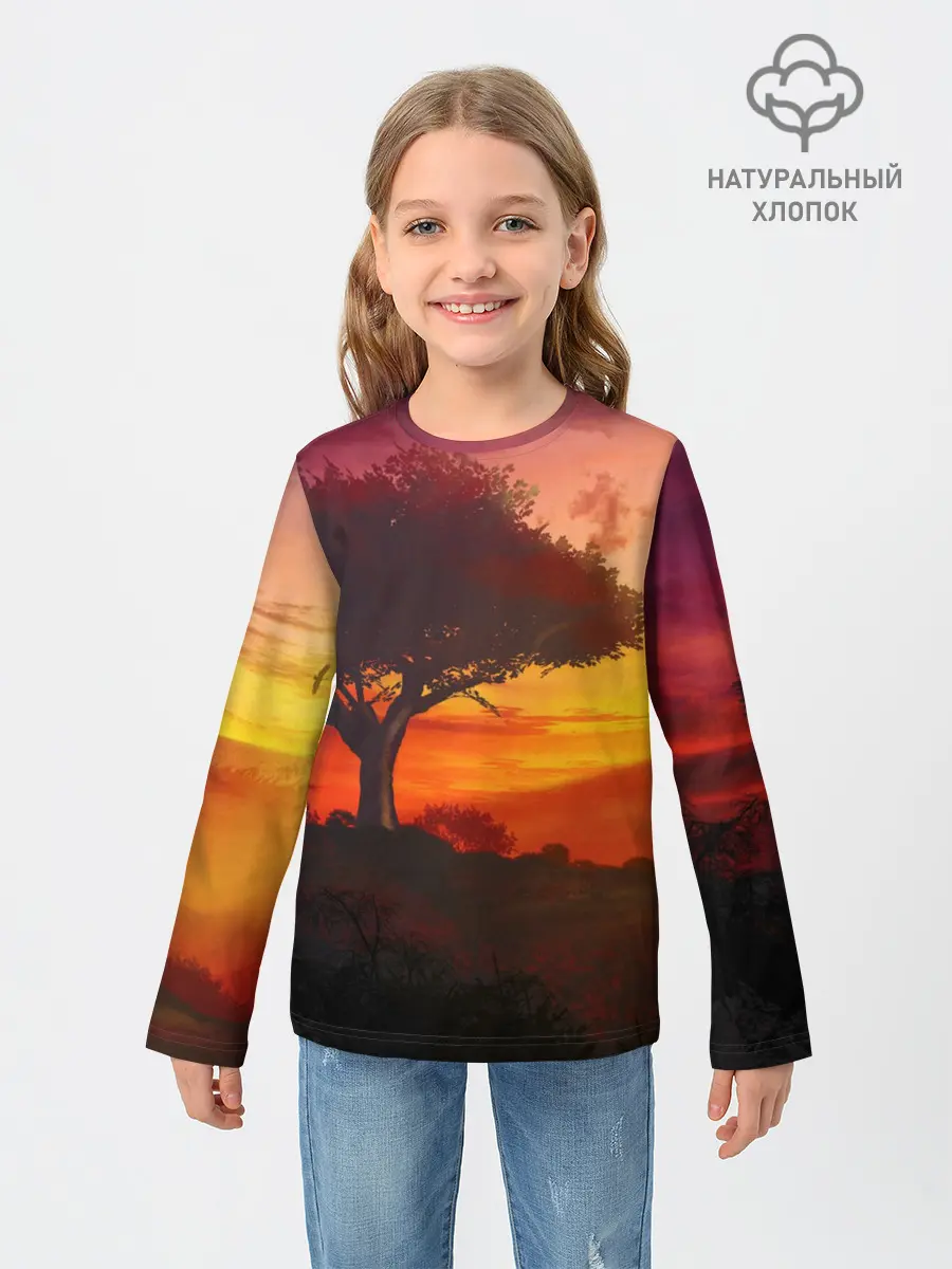 Детский лонгслив / СОЛНЦЕ НАД АФРИКОЙ
