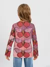 Детский лонгслив / Розовый принт с бабочками