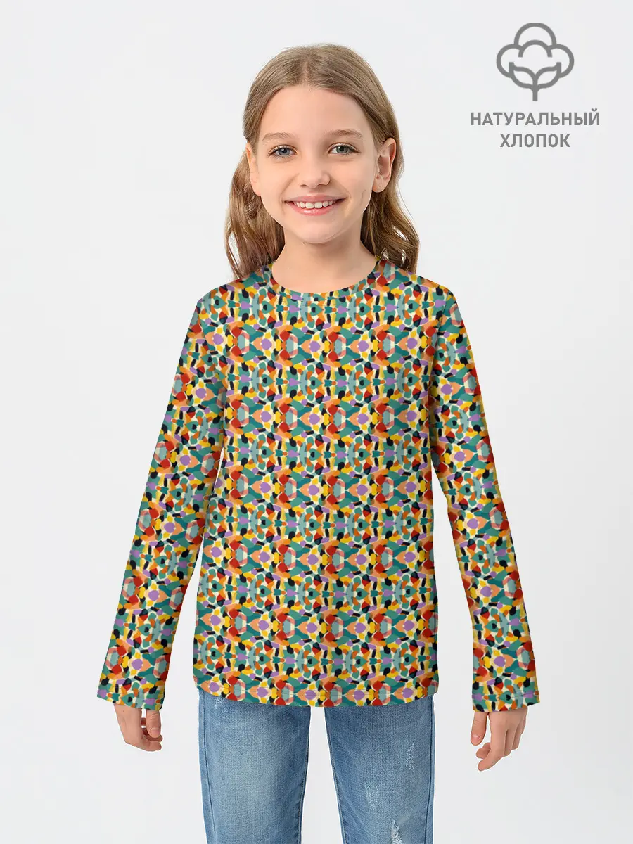 Детский лонгслив / Цветные фигуры