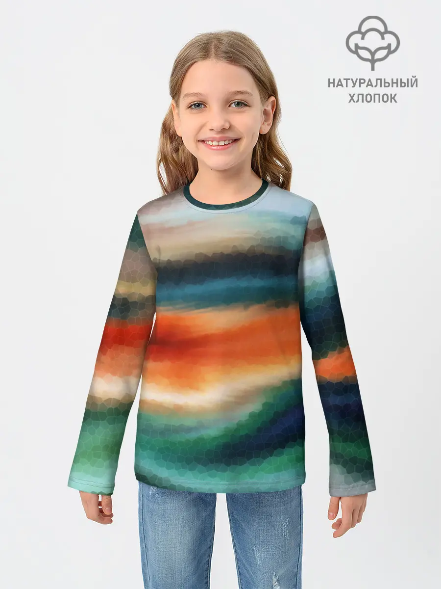 Детский лонгслив / Мозаичный абстрактный узор