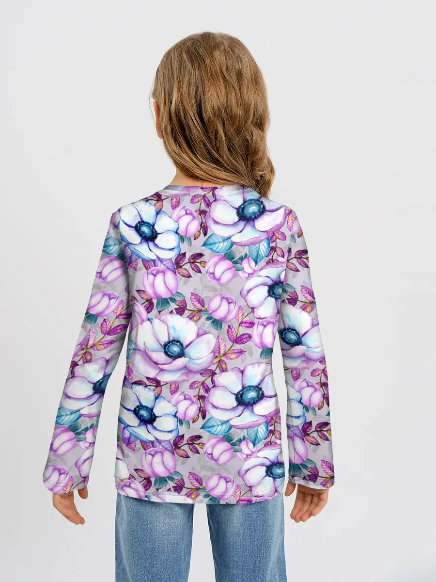 Детский лонгслив / Анемоны - цветочный ковер