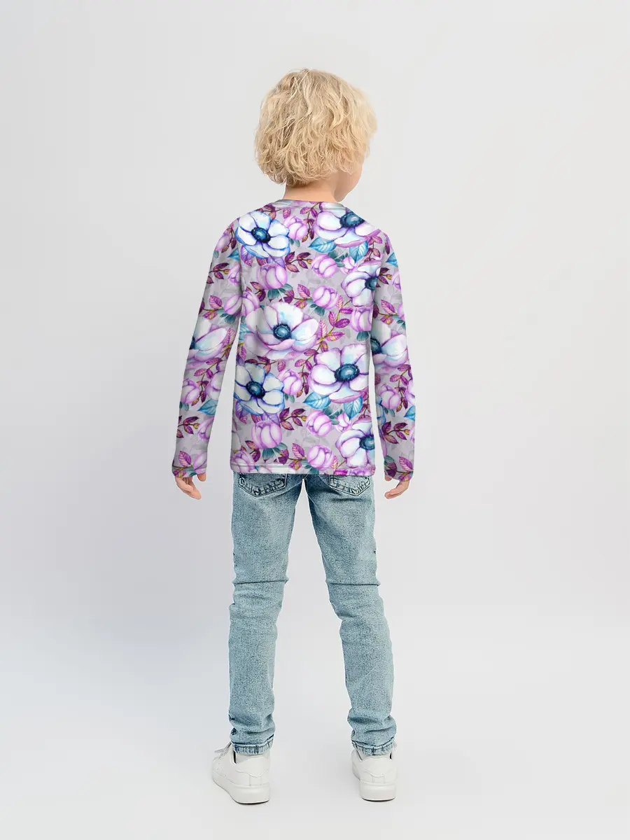 Детский лонгслив / Анемоны - цветочный ковер
