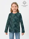 Детский лонгслив / Синий абстрактный узор
