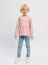 Детский лонгслив / Клетка волнистая