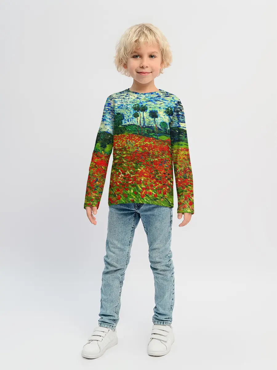 Детский лонгслив / Поле с маками, Ван Гог