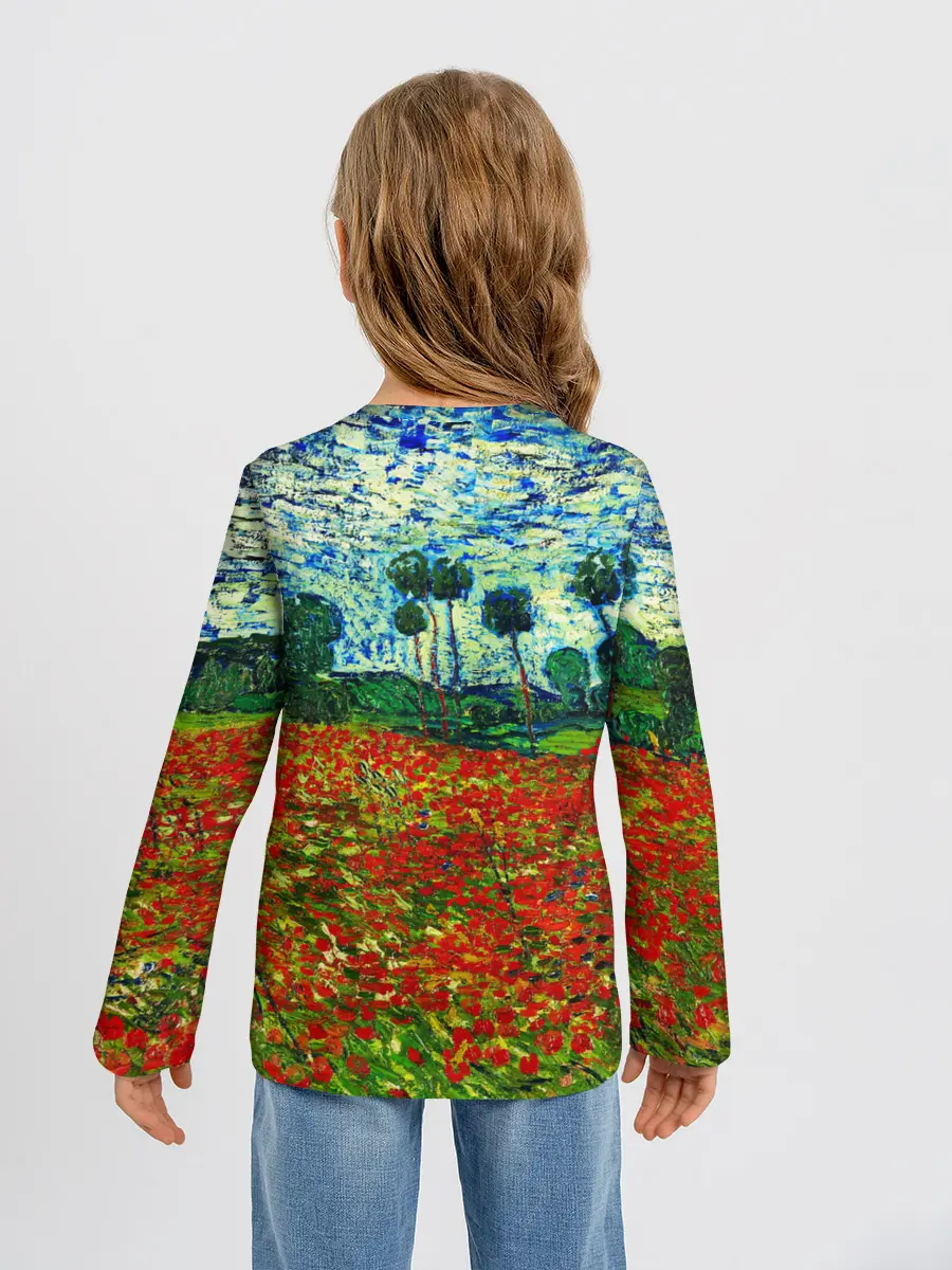 Детский лонгслив / Поле с маками, Ван Гог