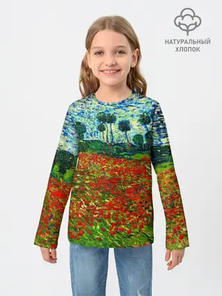 Детский лонгслив / Поле с маками, Ван Гог