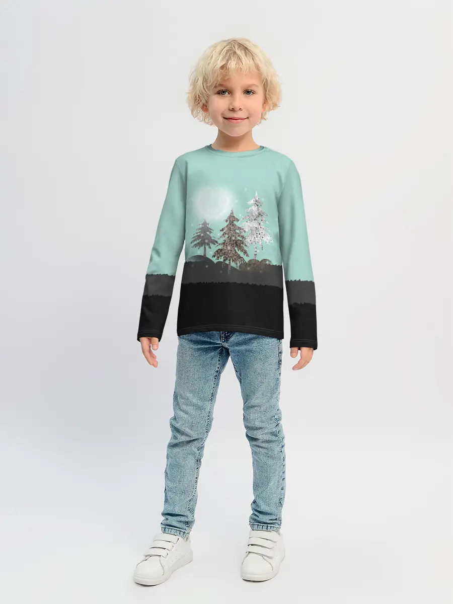 Детский лонгслив / Лес. Мозаичный узор