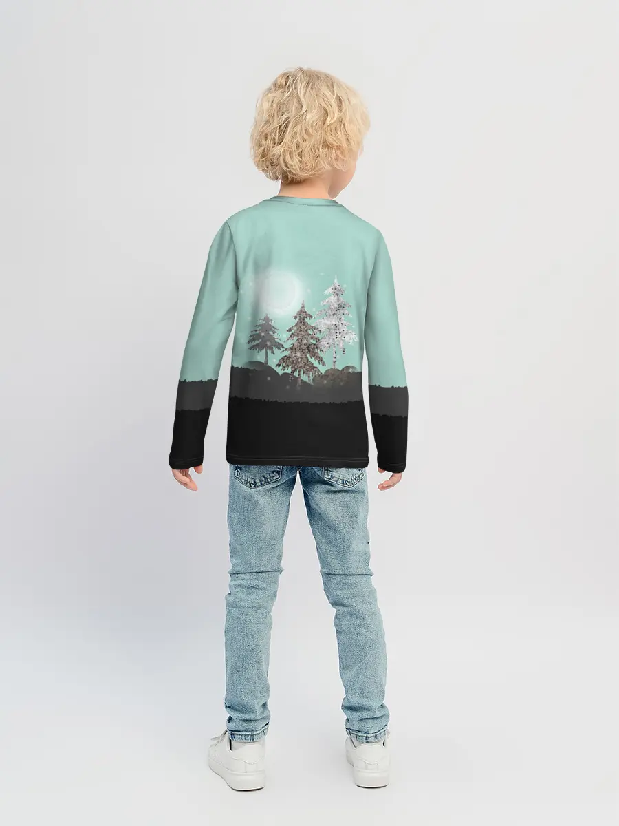 Детский лонгслив / Лес. Мозаичный узор