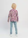 Детский лонгслив / Розовый тропический узор