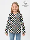 Детский лонгслив / Яркая шахматная доска