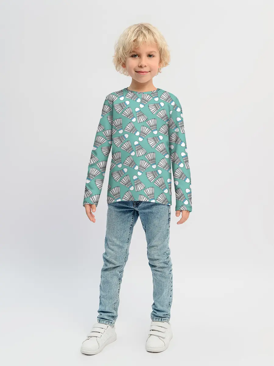 Детский лонгслив / Воланы на ментоловом
