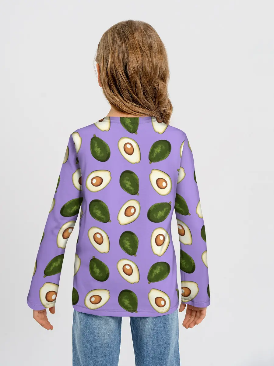 Детский лонгслив / Авокадо паттерн