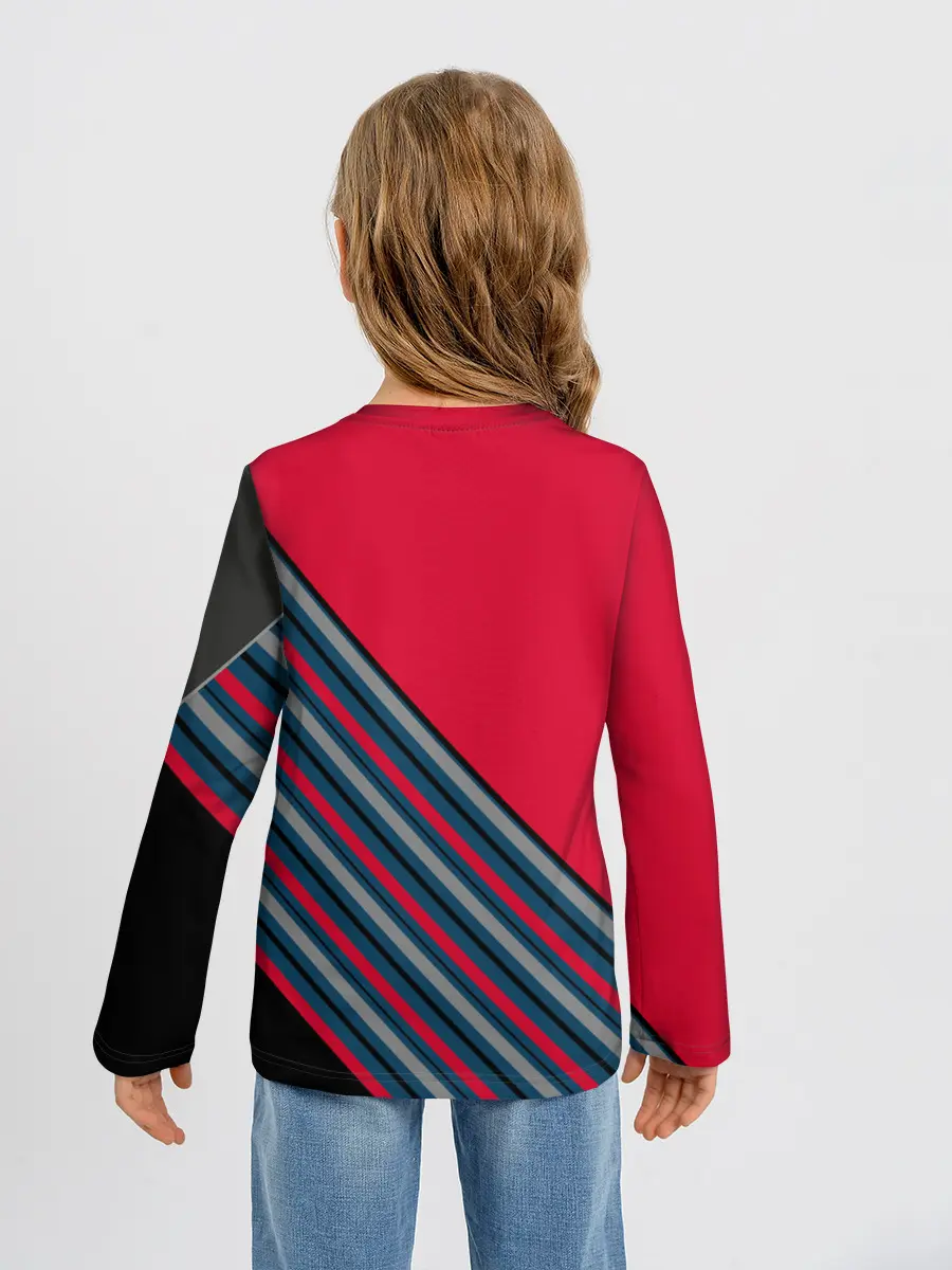 Детский лонгслив / Абстрактный асимметричный