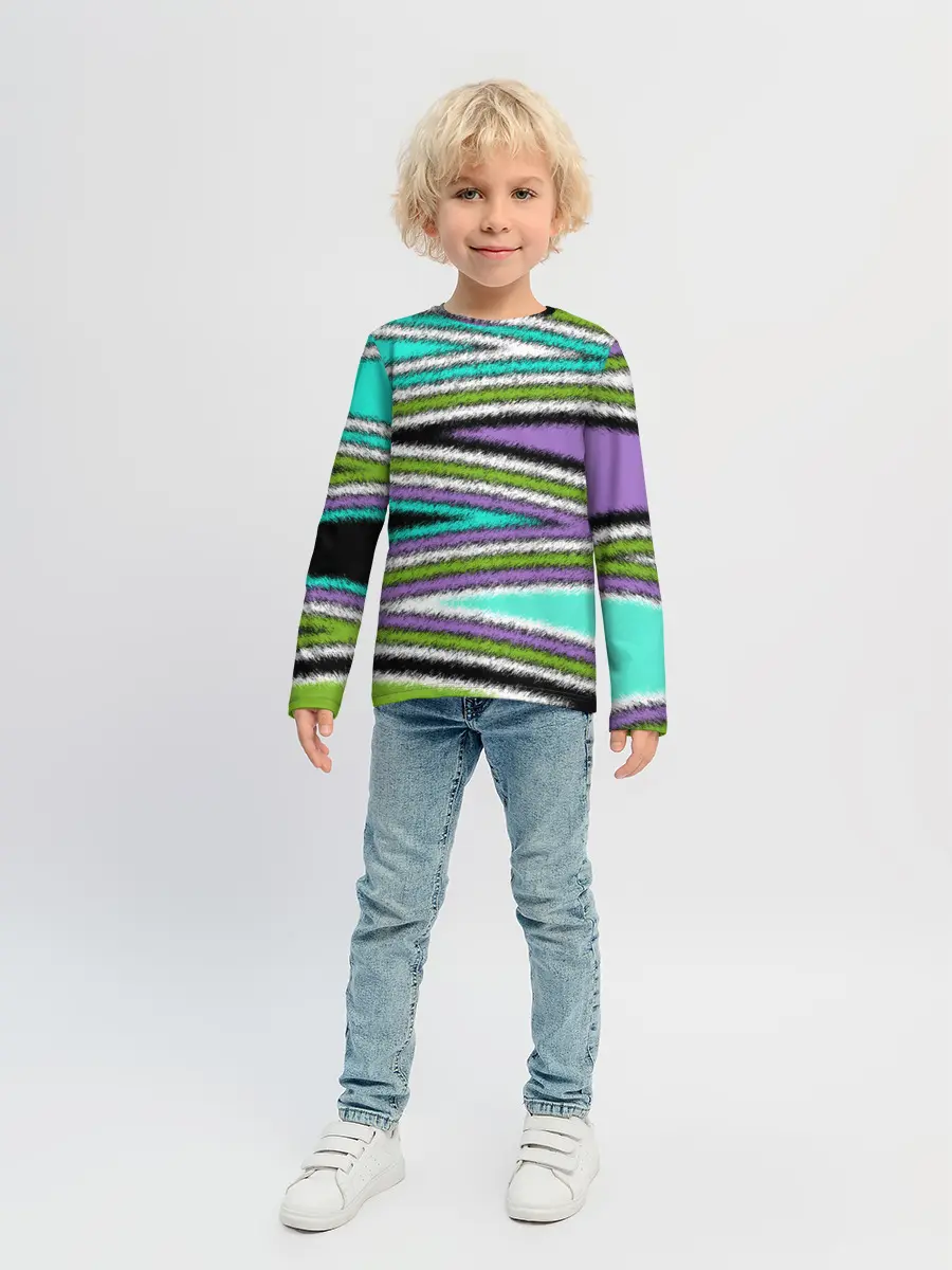 Детский лонгслив / Абстрактный асимметричный