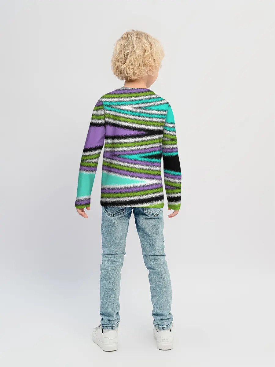 Детский лонгслив / Абстрактный асимметричный