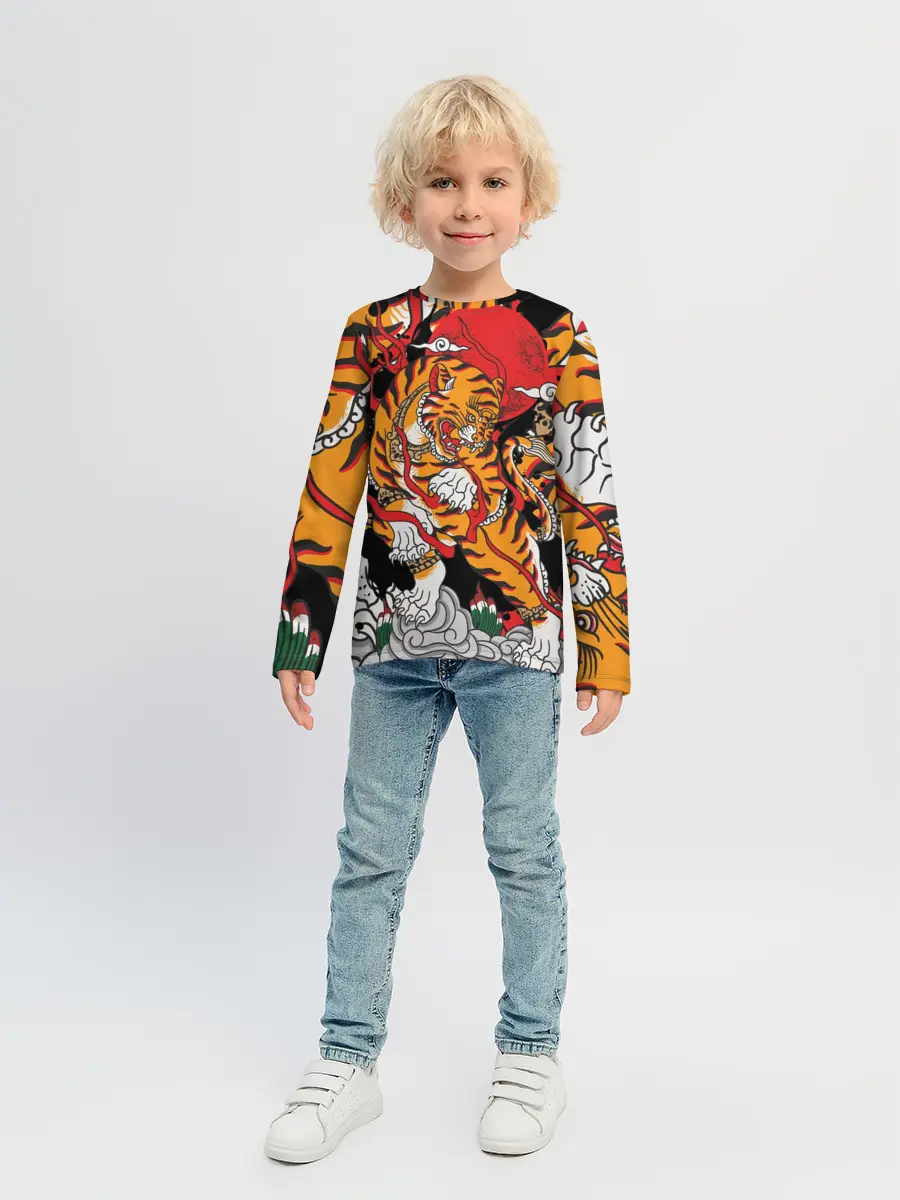 Детский лонгслив / Самурайский тигр