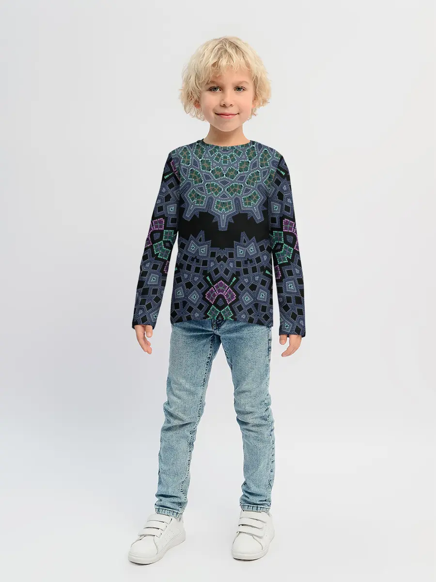Детский лонгслив / Перламутровый узор восточный