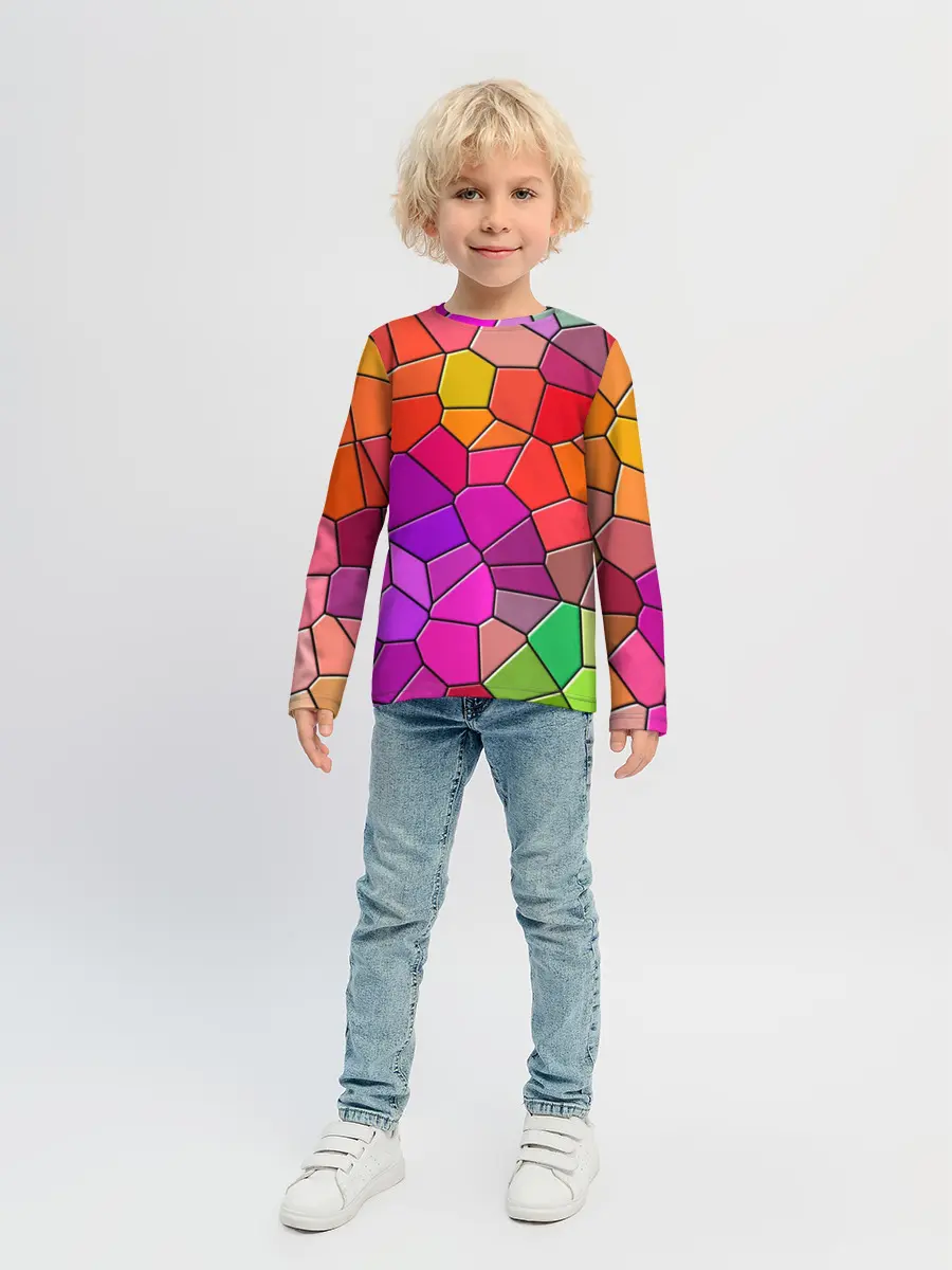 Детский лонгслив / Мозаика цветная