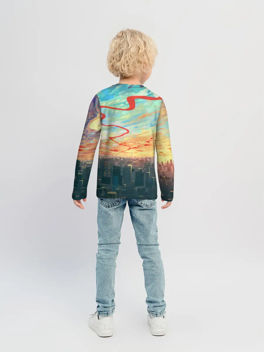Детский лонгслив / Токио красками
