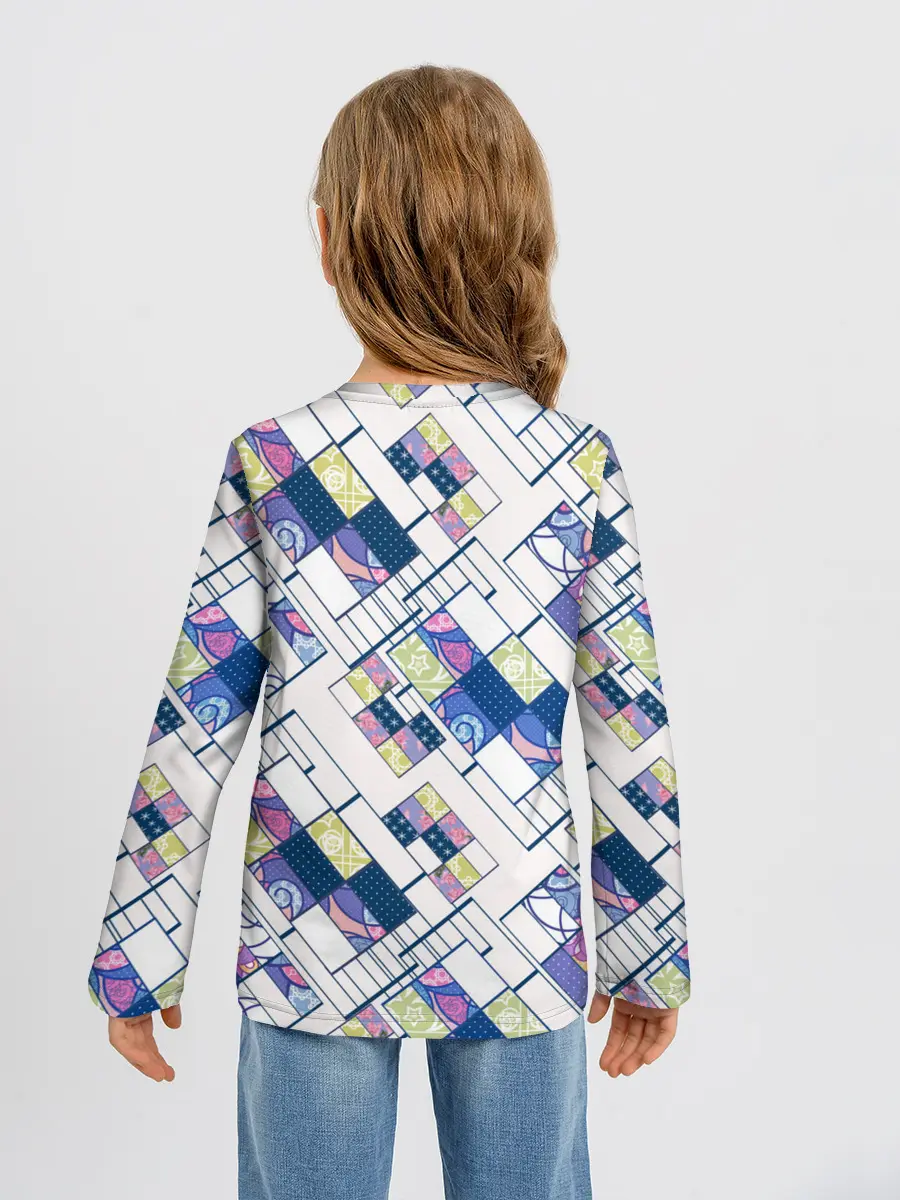 Детский лонгслив / Этнический узор пэчворк