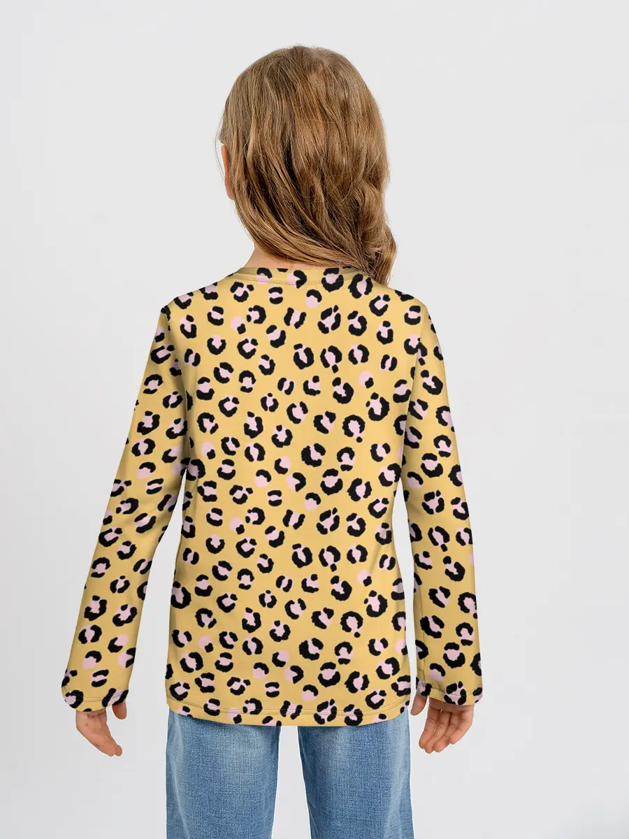 Детский лонгслив / Желтый леопардовый принт
