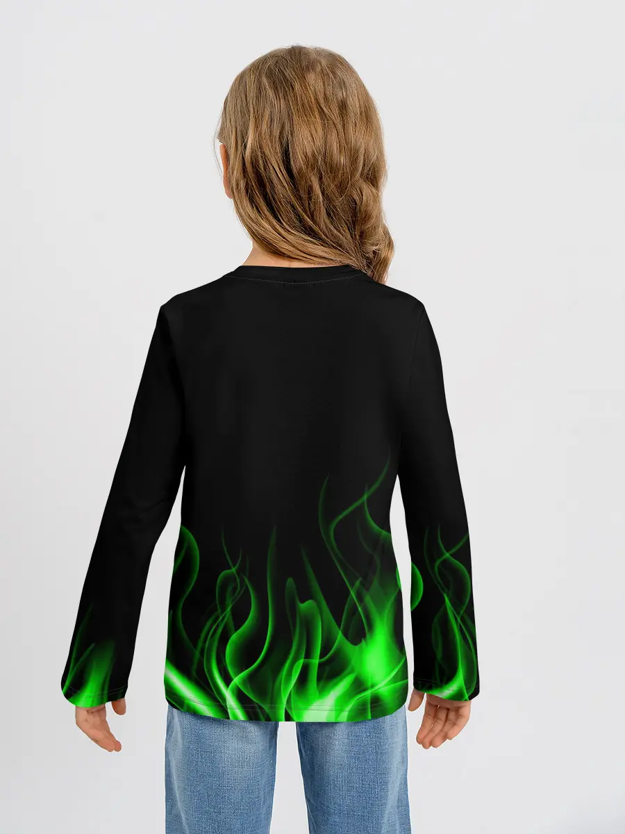 Детский лонгслив / MINECRAFT TEXTURE FIRE