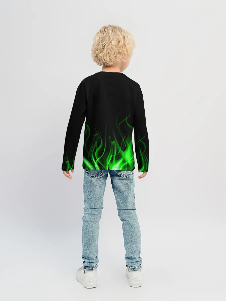 Детский лонгслив / MINECRAFT TEXTURE FIRE