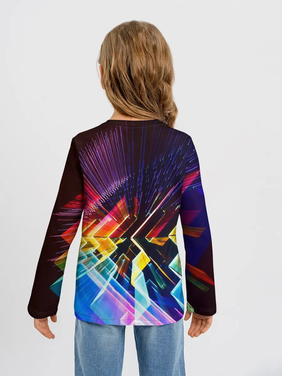 Детский лонгслив / Цифровая радуга