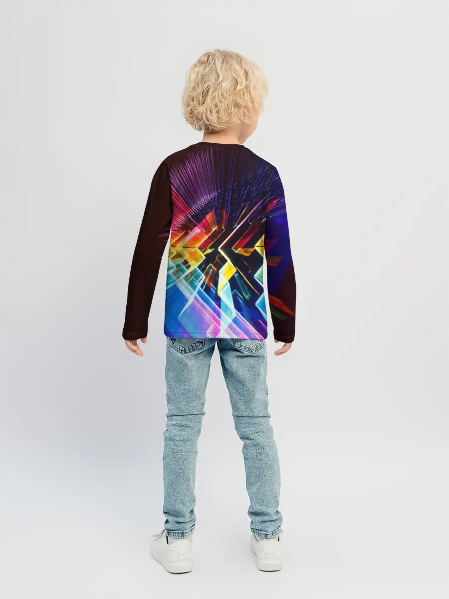 Детский лонгслив / Цифровая радуга
