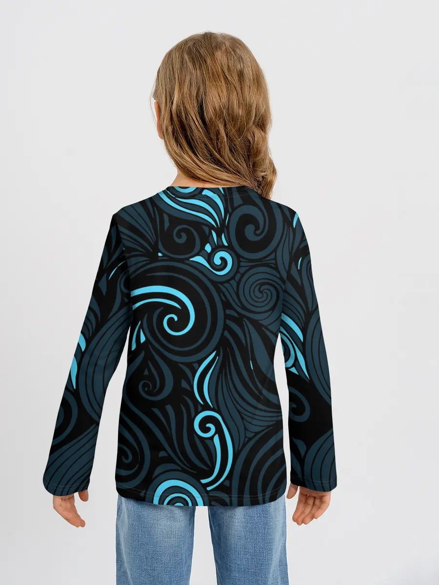 Детский лонгслив / Лазурные листья