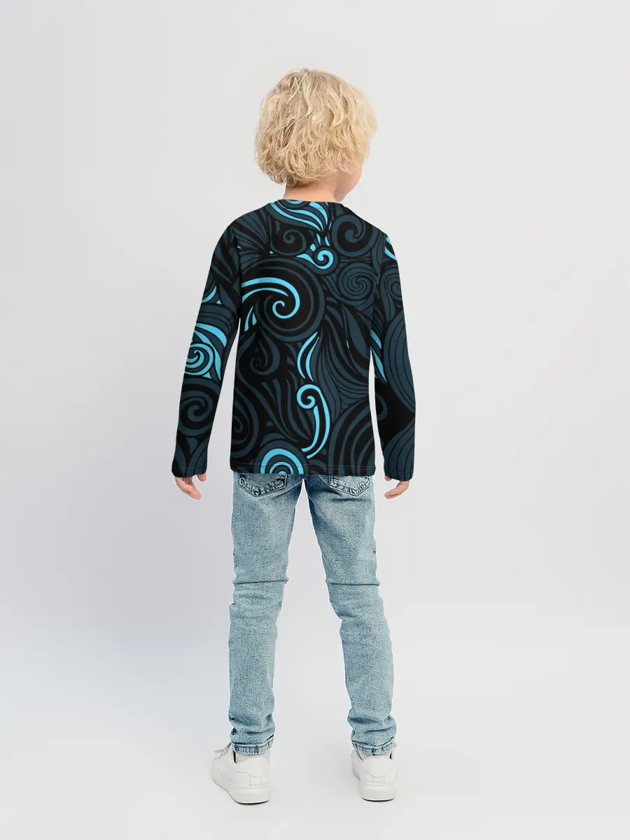 Детский лонгслив / Лазурные листья